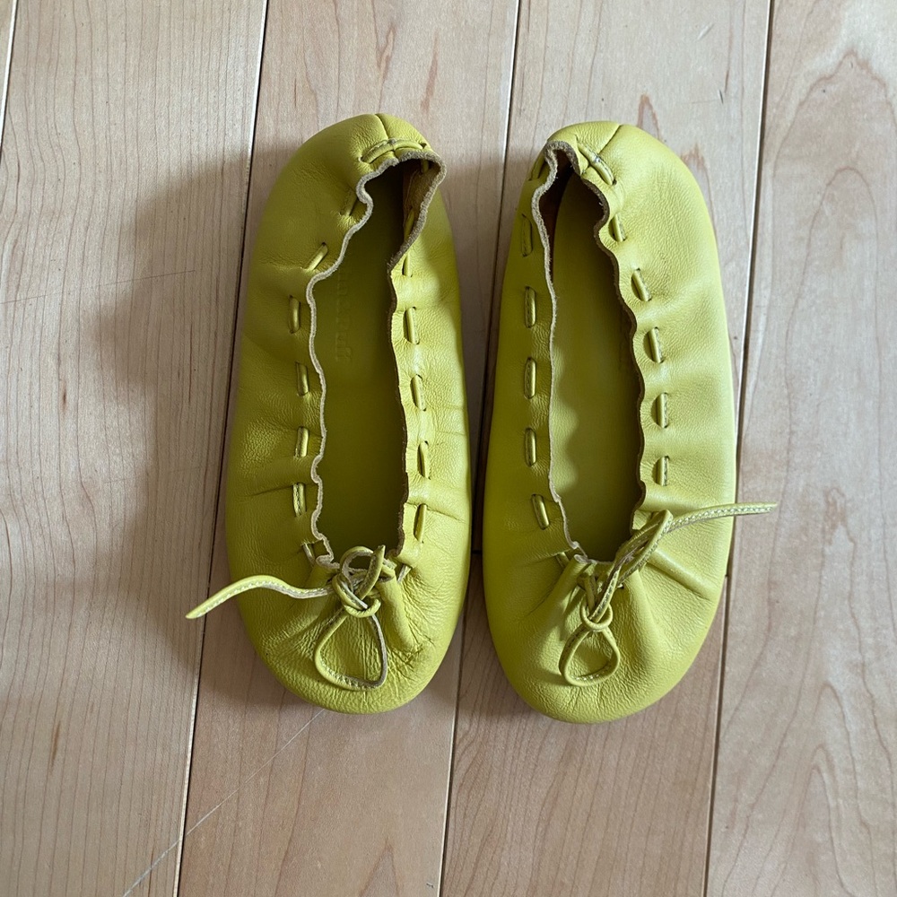 Misha and Puff Chartreuse green Moccasin Flats